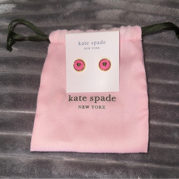Kate Spade Pink Heart Stud ‘Heartful’ Earrings NWT - Picture 5 of 5